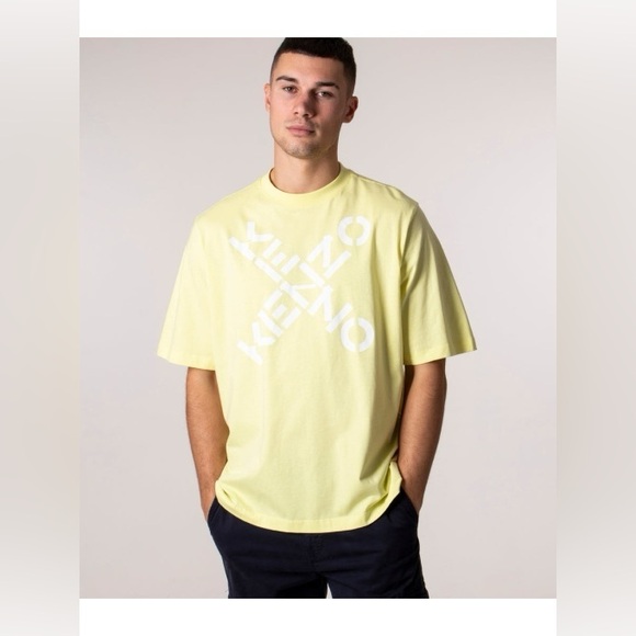 Kenzo Yellow Vanilla Sport Big X Logo Cotton T-shirt Medium - Picture 3 of 16